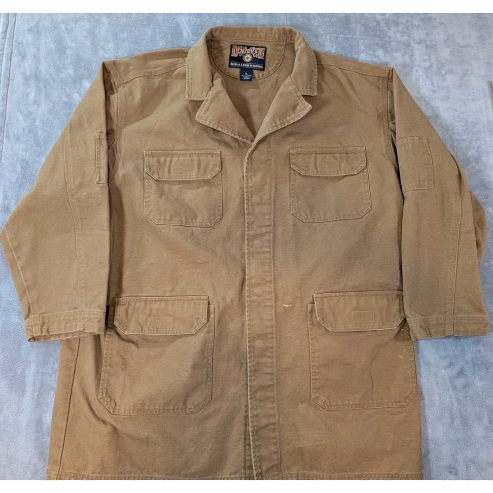 Duluth Trading Co Brown Cotton Canvas Chore Barn Field Snap Front Jacket Mens XL